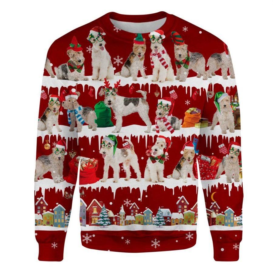 Wire Fox Terrier Ugly Christmas Sweater Merry Christmas Sweatshirt Winter Gifts For Couples - Zadago