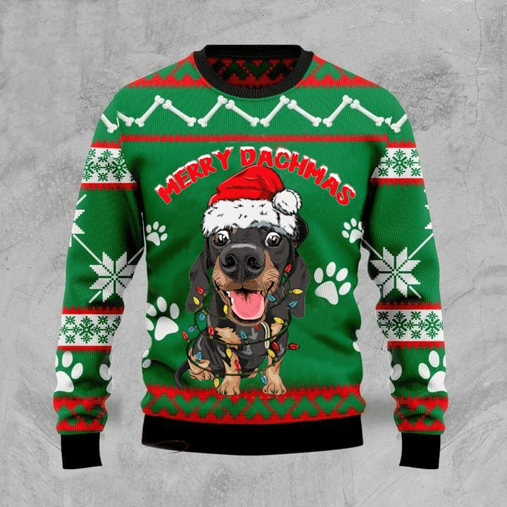Dachshund Merry Dachmas Sweatshirt Christmas Dog Gift For Best Friends Sweater - Zadago