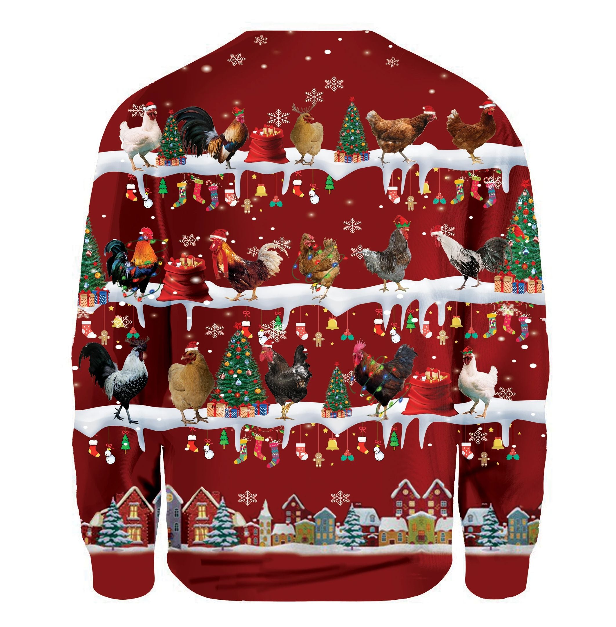 Chicken Christmas Sweater Cute Christmas Sweatshirt Xmas Idea Gift For Chicken Owner - Zadago