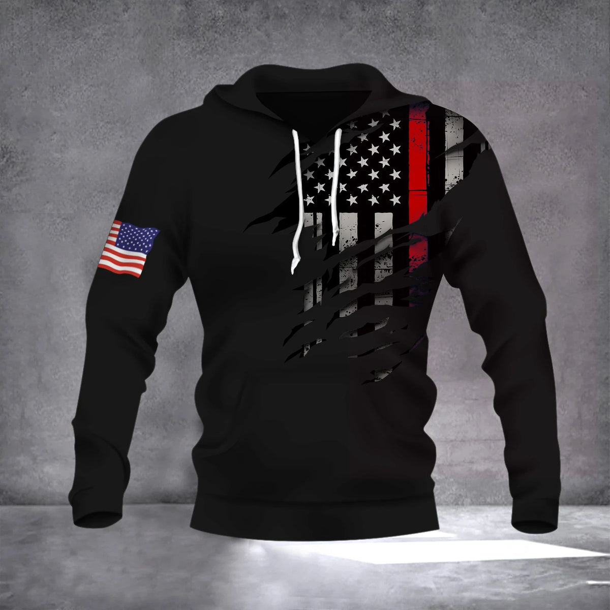 Thin Red Line American Flag Hoodie Pride Firefighter Hoodie Christmas Gift For Firefighter - Zadago