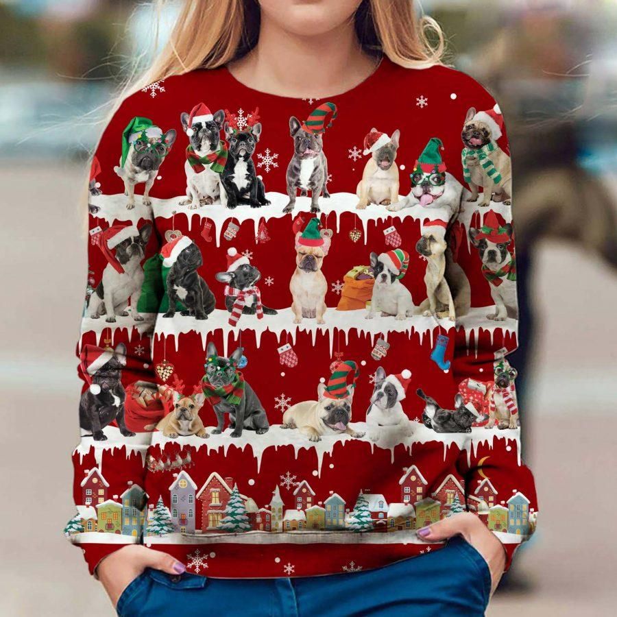 French Bulldog Christmas Sweatshirt Dog Christmas Sweater Xmas Gift For Dog Lovers - Zadago