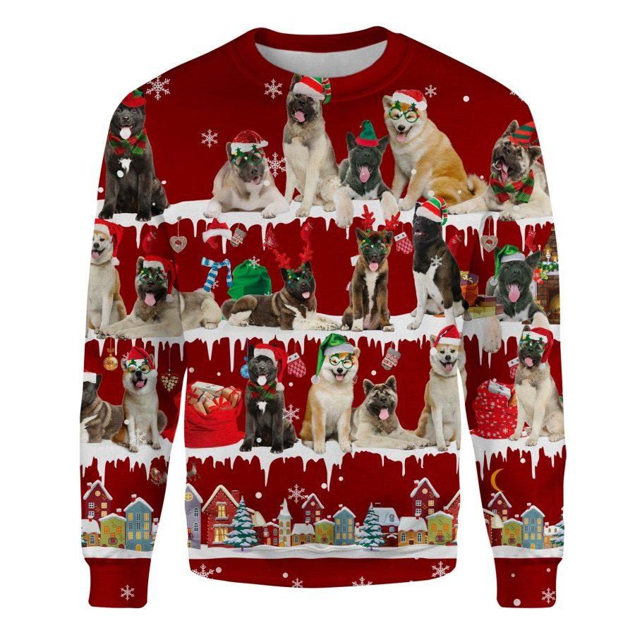 Akita Dog Sweatshirt Cute Ugly Christmas Sweater Christmas Gift Idea For Friend Dog Owner - Zadago