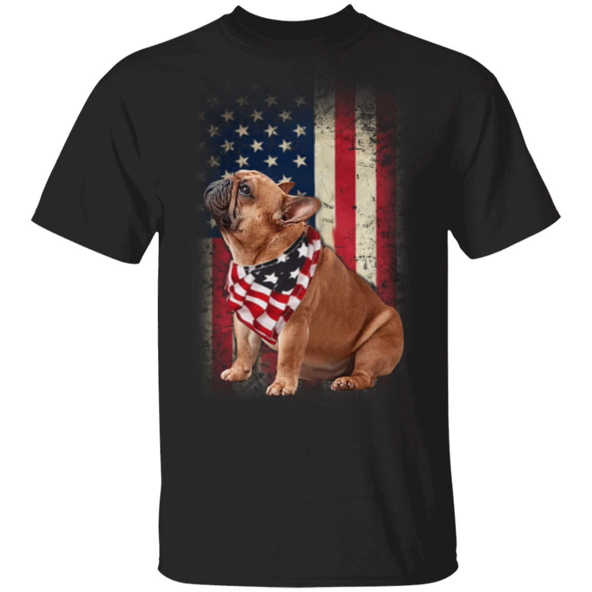 French Bulldog American Usa Flag Dog Shirt Patriotic Dog Lover shirt - Zadago