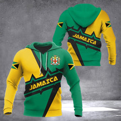 Jamaica Heartbeat Coat Of Arms Hoodie Mens Jamaican Clothing Gift Ideas - Zadago