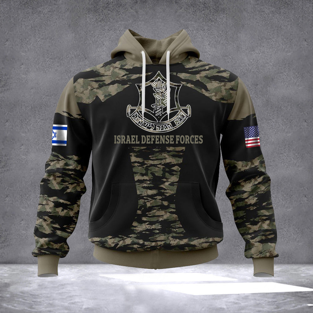 IDF Hoodie Israel Defense Forces Hoodie IDF Sweatshirt USA Stand With Israel Sweatshirt Israel Merch - Zadago