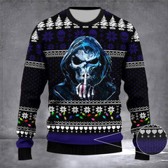 One Day I'm Gonna Just Say Skull Ugly Christmas Sweater 2003 Christmas Skull Sweater Gifts - Zadago