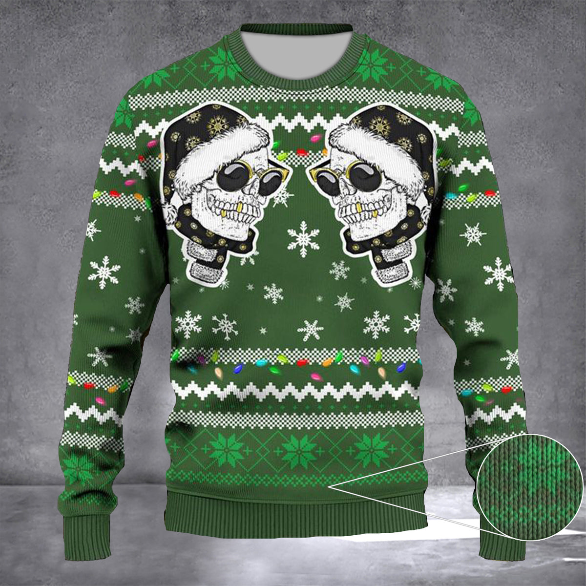 Santa Skull Twins Ugly Christmas Sweater Xmas Christmas Gifts For Twin Brother Sister - Zadago