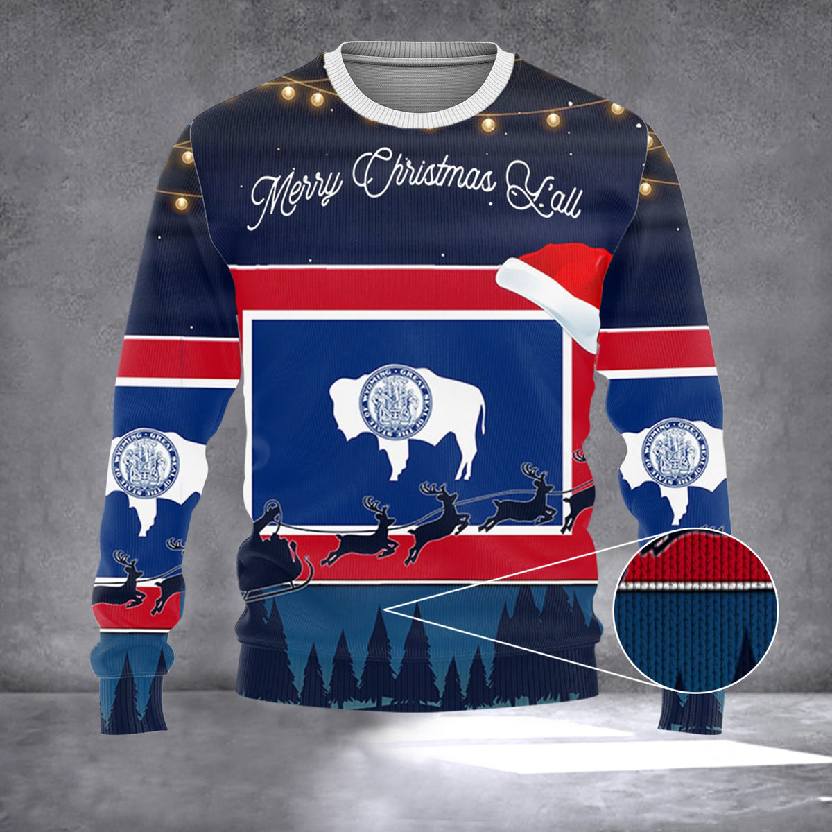 Wyoming State Merry Christmas Y'all Sweater 2026 Christmas Wyoming Clothing Patriotic Merch - Zadago