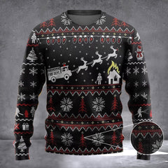 Firefighter Fire Dept Ugly Christmas Sweater Christmas Vacation Sweater Best Gifts For 2026 - Zadago