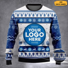 Personalized Logo Company Ugly Christmas Sweater Ugly Sweater With Picture - Zadago