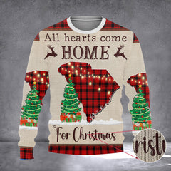 South Carolina All Hearts Come Home For Christmas Sweater Ugly Xmas Sweater 2026 Clothing - Zadago
