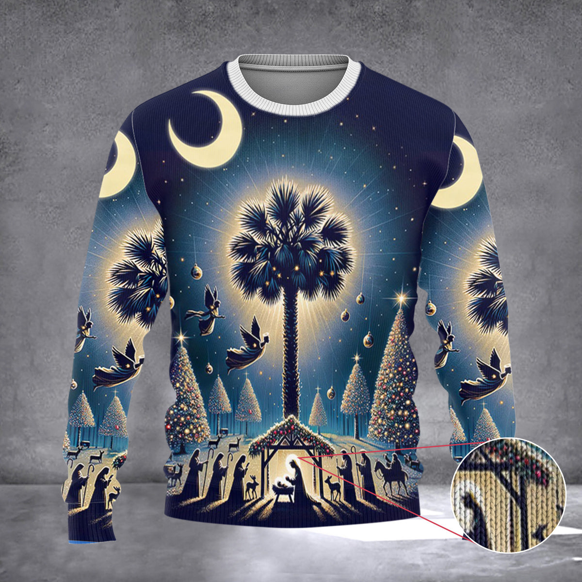 South Carolina Nativity Of Jesus Ugly Christmas Sweater Best Christian Christmas Gifts - Zadago