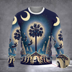 South Carolina Nativity Of Jesus Ugly Christmas Sweater Best Christian Christmas Gifts - Zadago