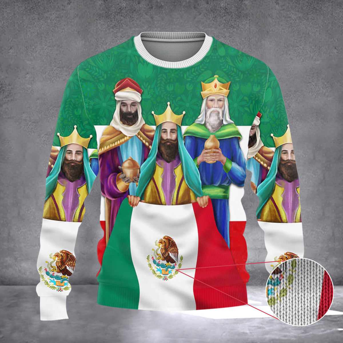Three Kings Mexico Mexican Sweater Faith Christian Mexican Christmas Gifts For Men - Zadago