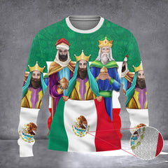 Three Kings Mexico Mexican Sweater Faith Christian Mexican Christmas Gifts For Men - Zadago