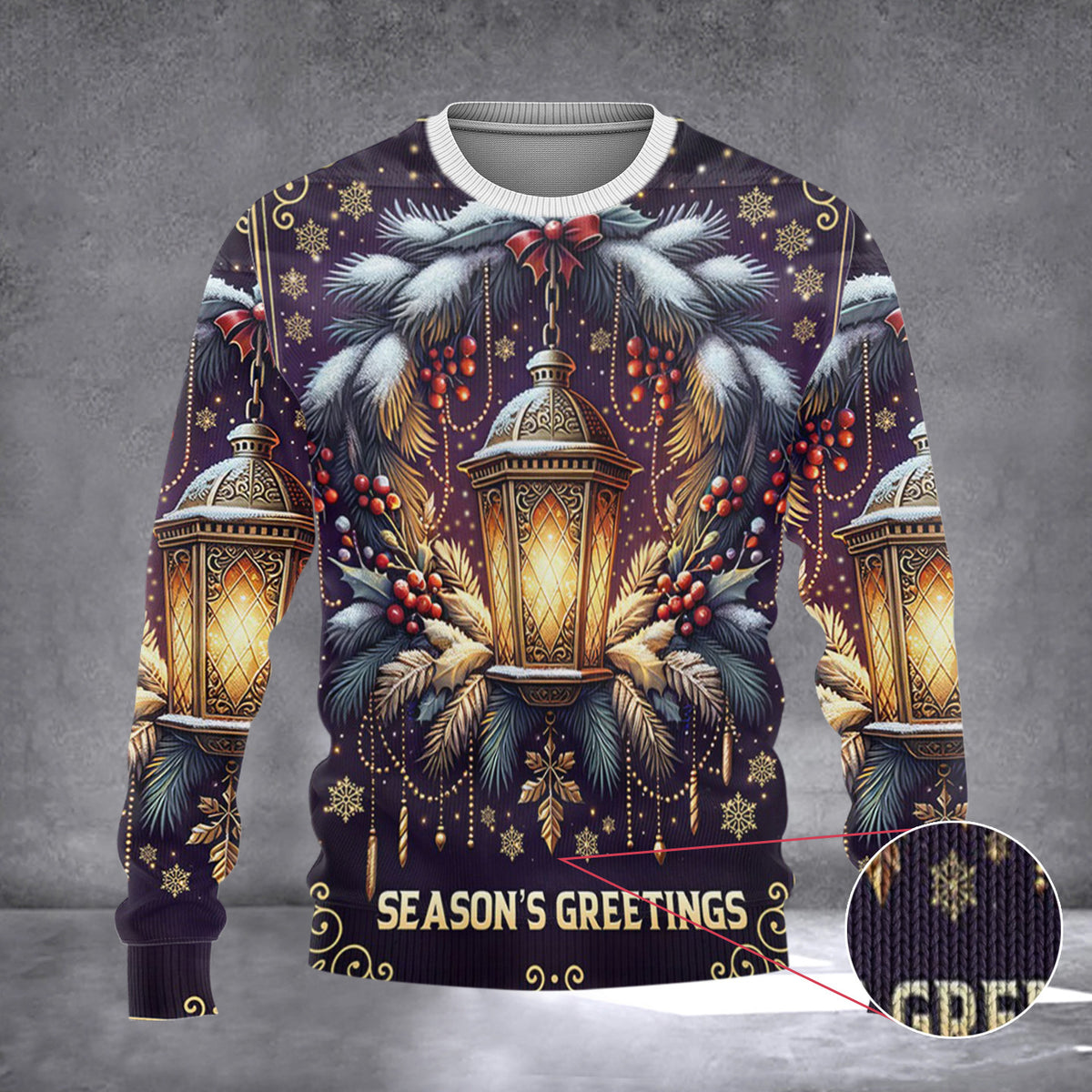 Christmas Lantern Season's Greetings Sweater Happy Christmas Xmas Sweater Best Gifts For 2026 - Zadago