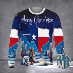 Texas Map Merry Christmas Y'all Sweater Texas Theme Xmas Sweater Best Gifts For 2026 - Zadago