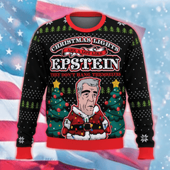 Christmas Lights Are A Lot Like Epstein Ugly Christmas Sweater Funny Epstein Xmas Sweater - Zadago