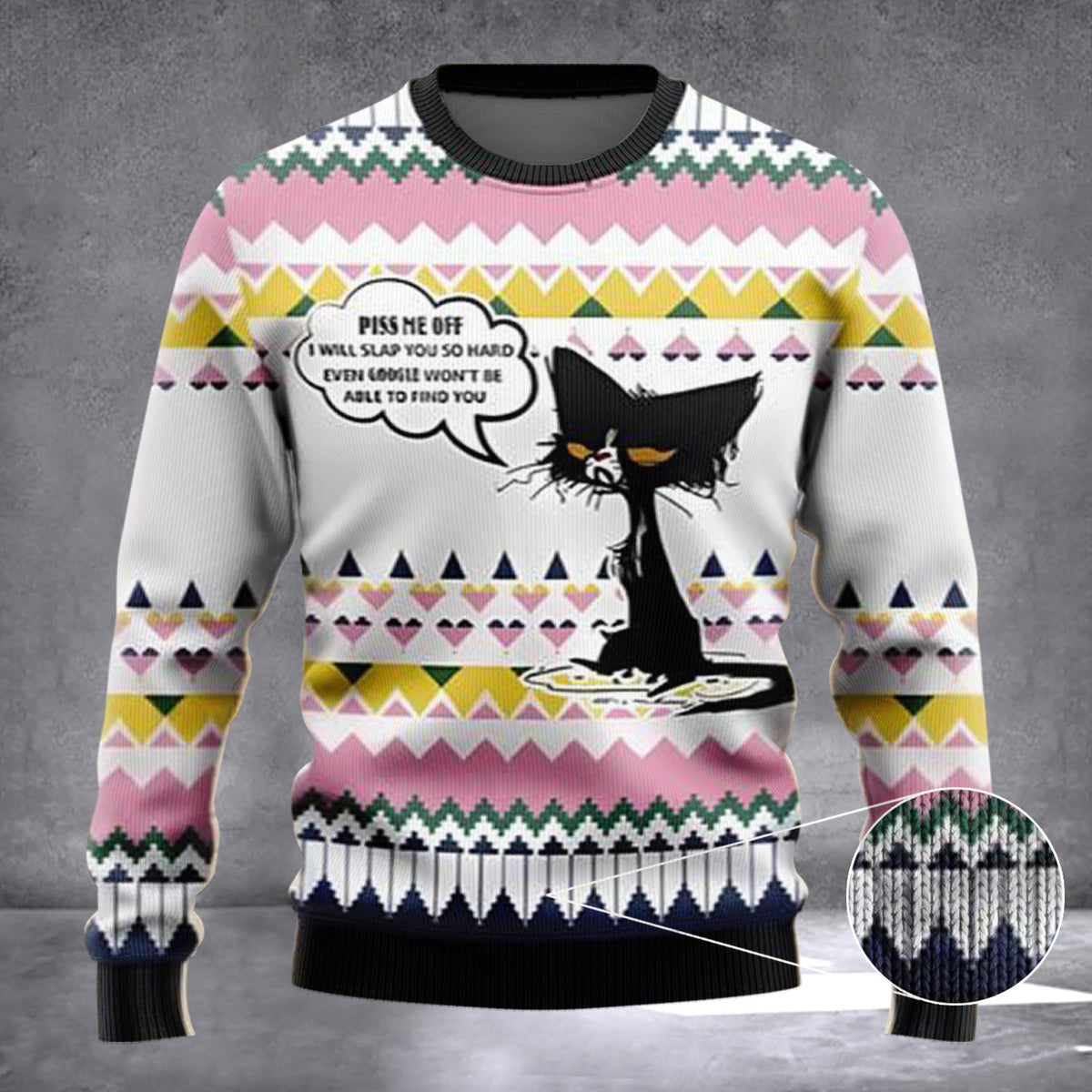 Black Cat Piss Me Off Ugly Christmas Sweater Funny Cat Xmas Sweater Gifts For Friends - Zadago