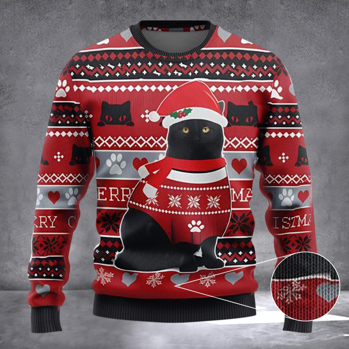 Black Cat Ugly Christmas Sweater Gifts For Black Cat Lovers Christmas For Her - Zadago
