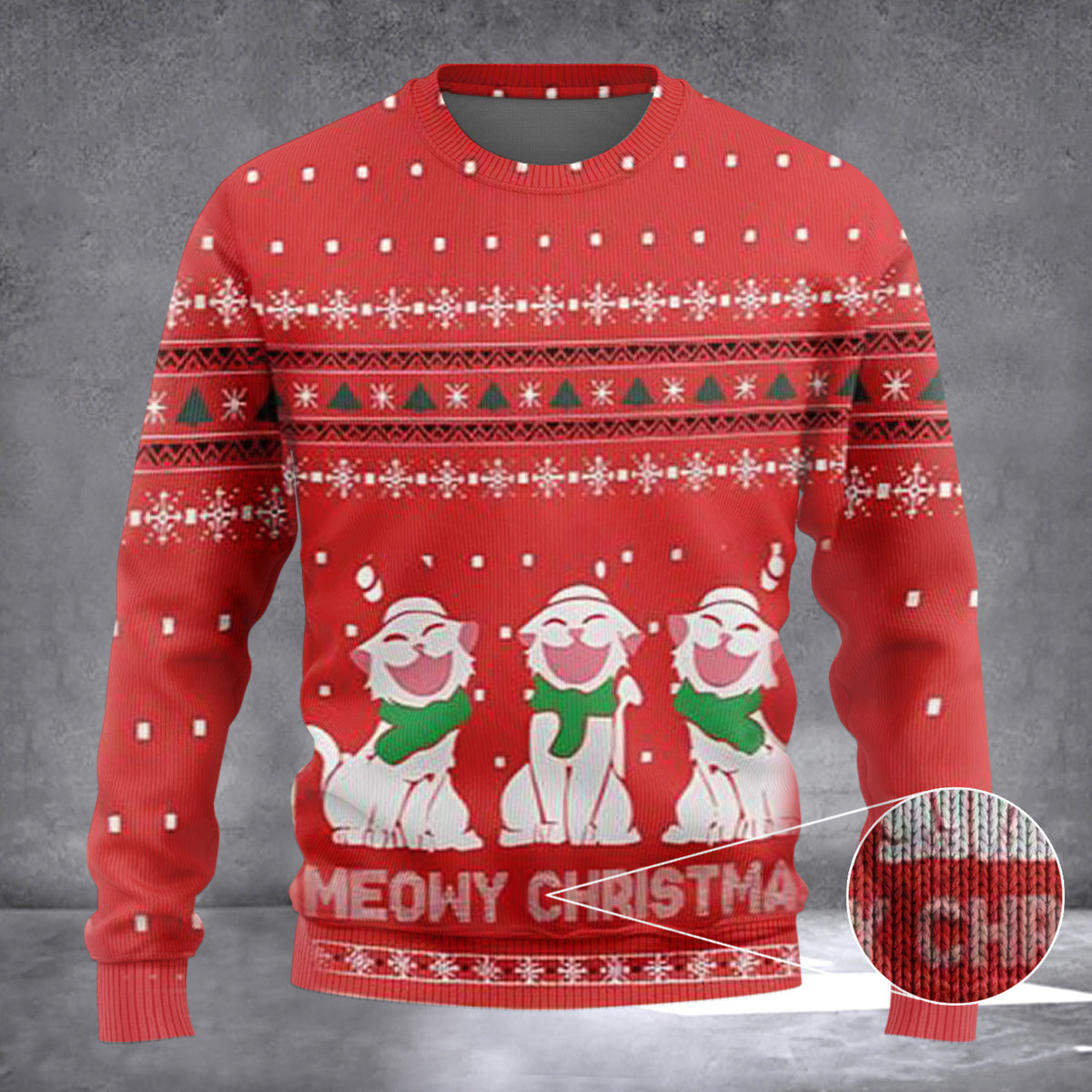 Cat Meowy Christmas Sweater Ugly Xmas Sweater Holiday Xmas Gifts For Cat Lovers 2026 - Zadago