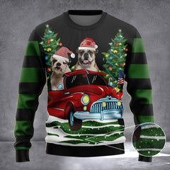 Bulldog Ugly Christmas Sweater Holiday Xmas Sweater Gifts For Bulldog Lovers Owners - Zadago