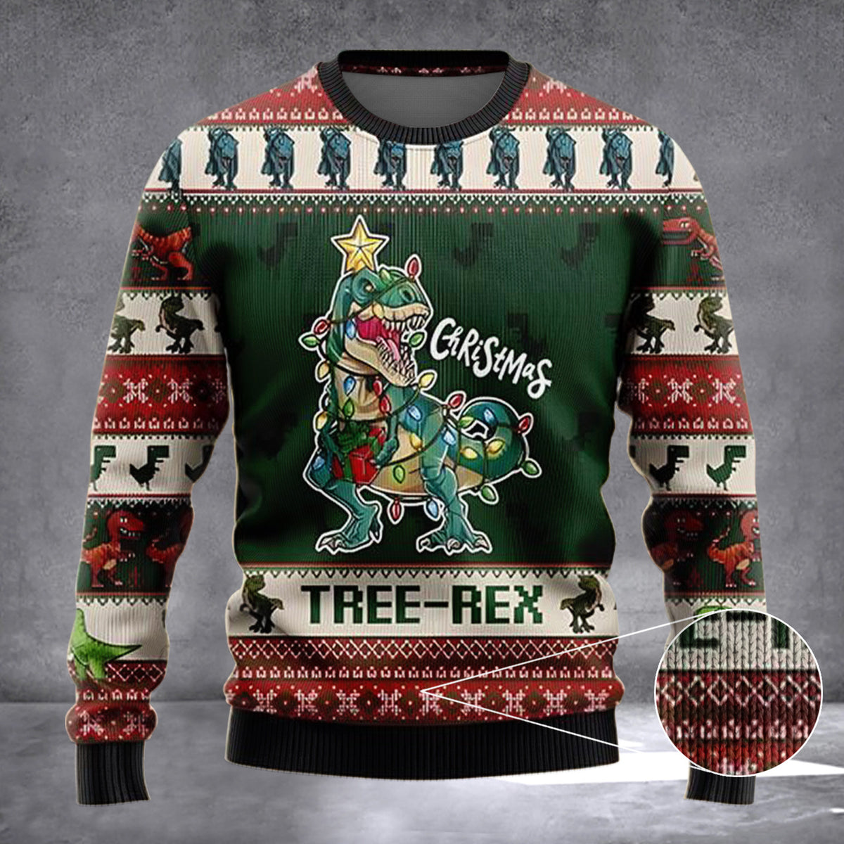 Dinosaur T-Rex Tree Rex Christmas Ugly Sweater Holiday Tree Rex Christmas Jumper Gifts - Zadago
