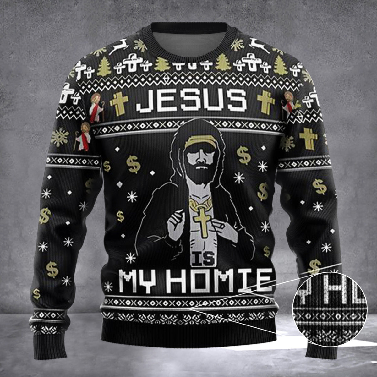 Jesus My Homie Ugly Christmas Sweater Funny Jesus Christmas Sweater For Men Women - Zadago