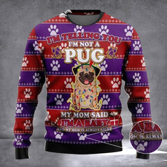 Mom Said I'm A Baby Pug Ugly Christmas Sweater Cute Xmas Gifts For Pug Lovers - Zadago