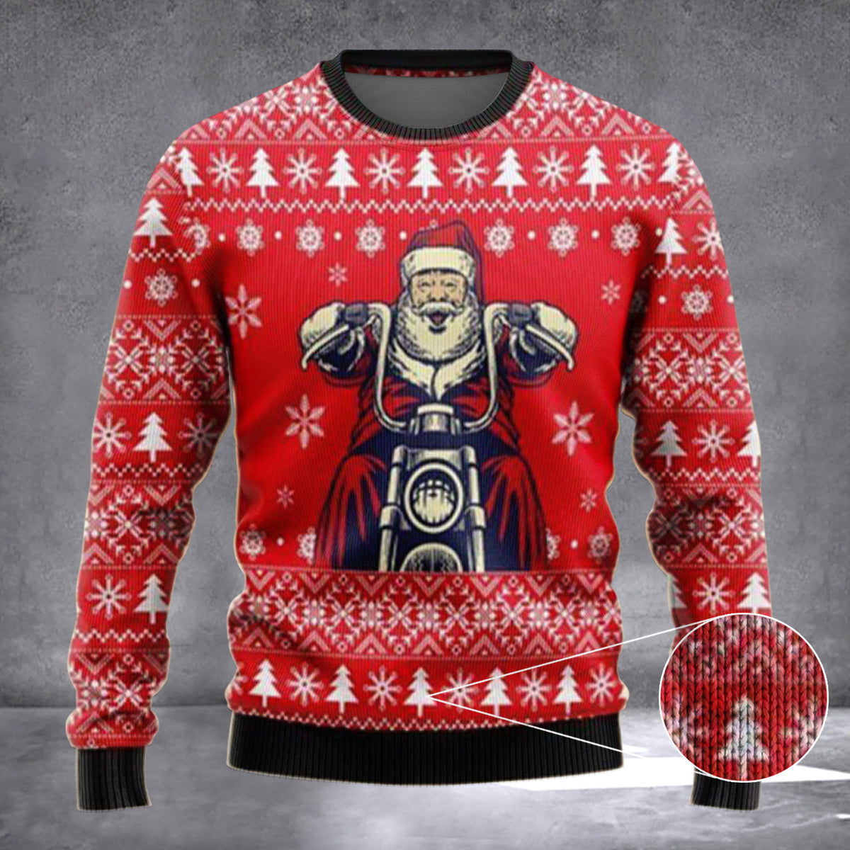 Santa Ride Motorbike Ugly Christmas Sweater Xmas Christmas Gifts For Motorcyclists - Zadago