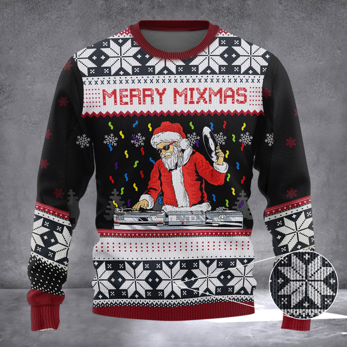 Santa Dj Merry Mixmas Ugly Christmas Sweater Jumper Christmas Presents For Djs - Zadago