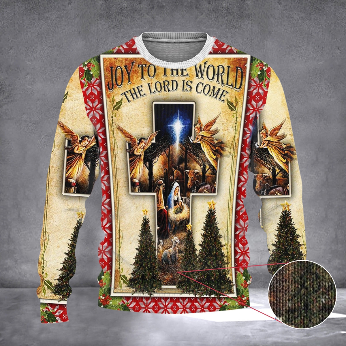 Joy To The World The Lord Is Come Sweater Nativity Of Jesus Ugly Xmas Sweater Christian Merch - Zadago