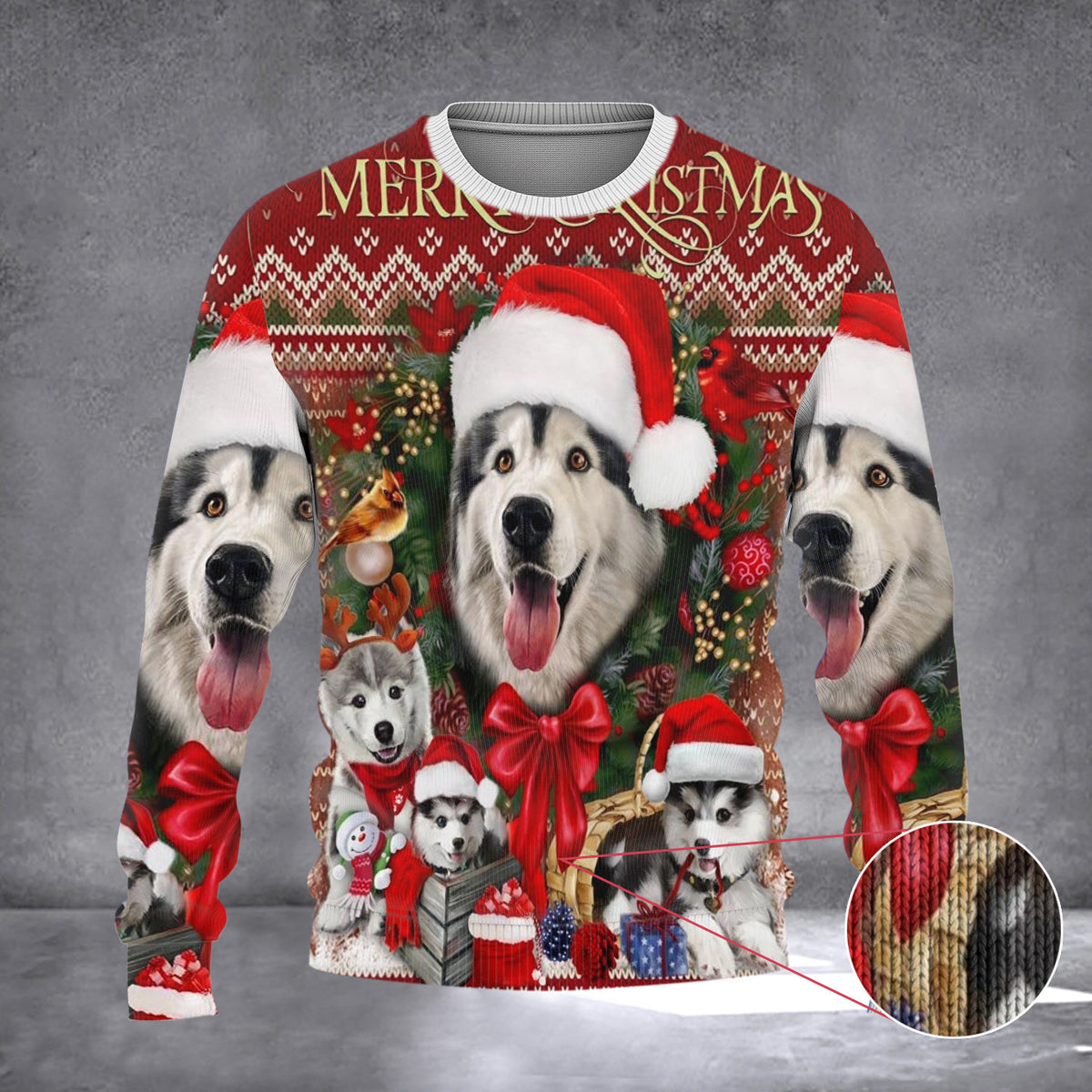 Husky Ugly Christmas Sweater Merry Christmas Dog Sweater Gifts For Husky Lovers - Zadago