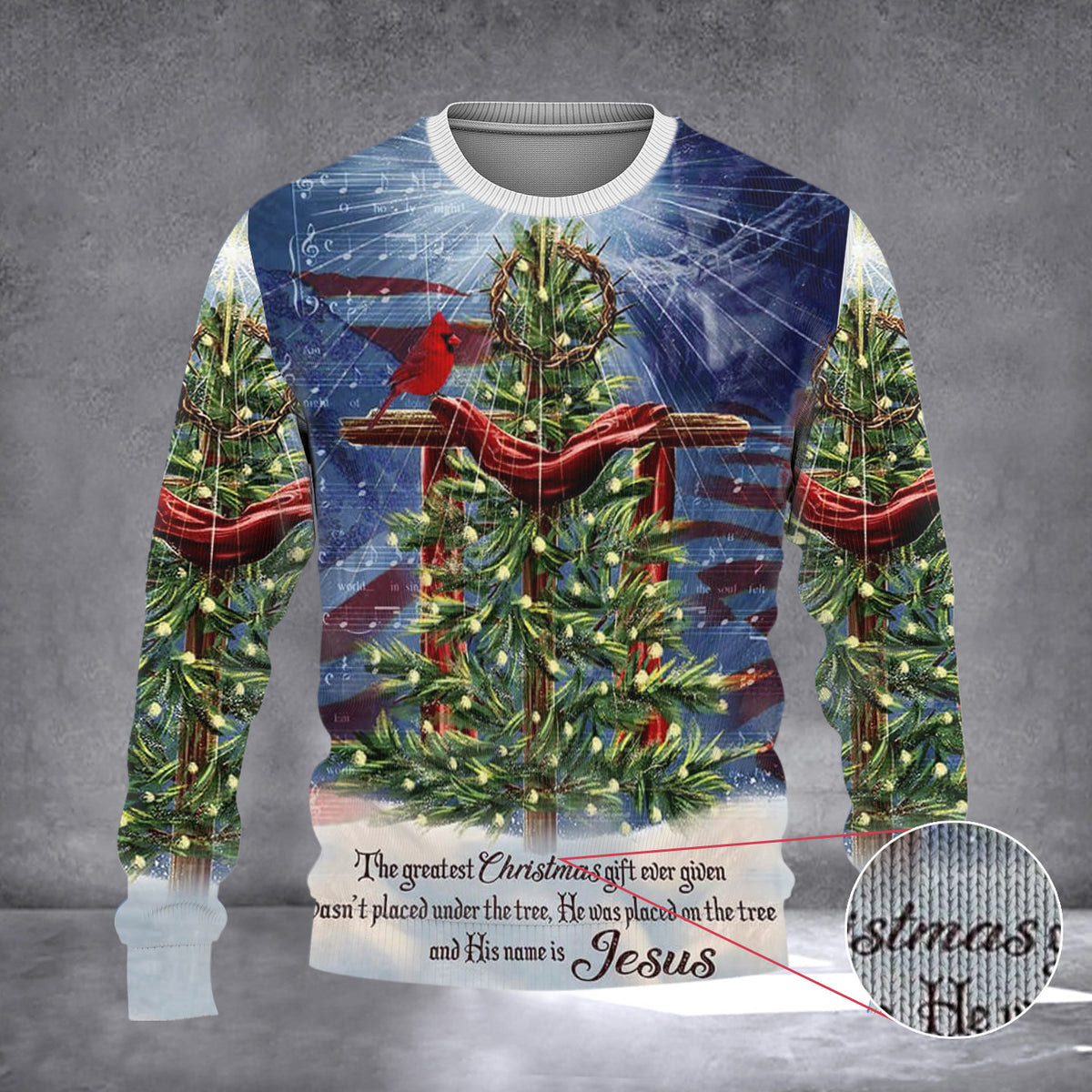 Jesus Christ The Greatest Gift Christmas Sweater Merry Xmas Sweater Christian Christmas Apparel - Zadago