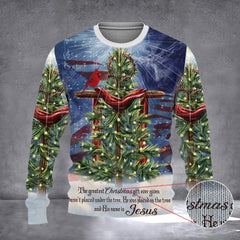 Jesus Christ The Greatest Gift Christmas Sweater Merry Xmas Sweater Christian Christmas Apparel - Zadago