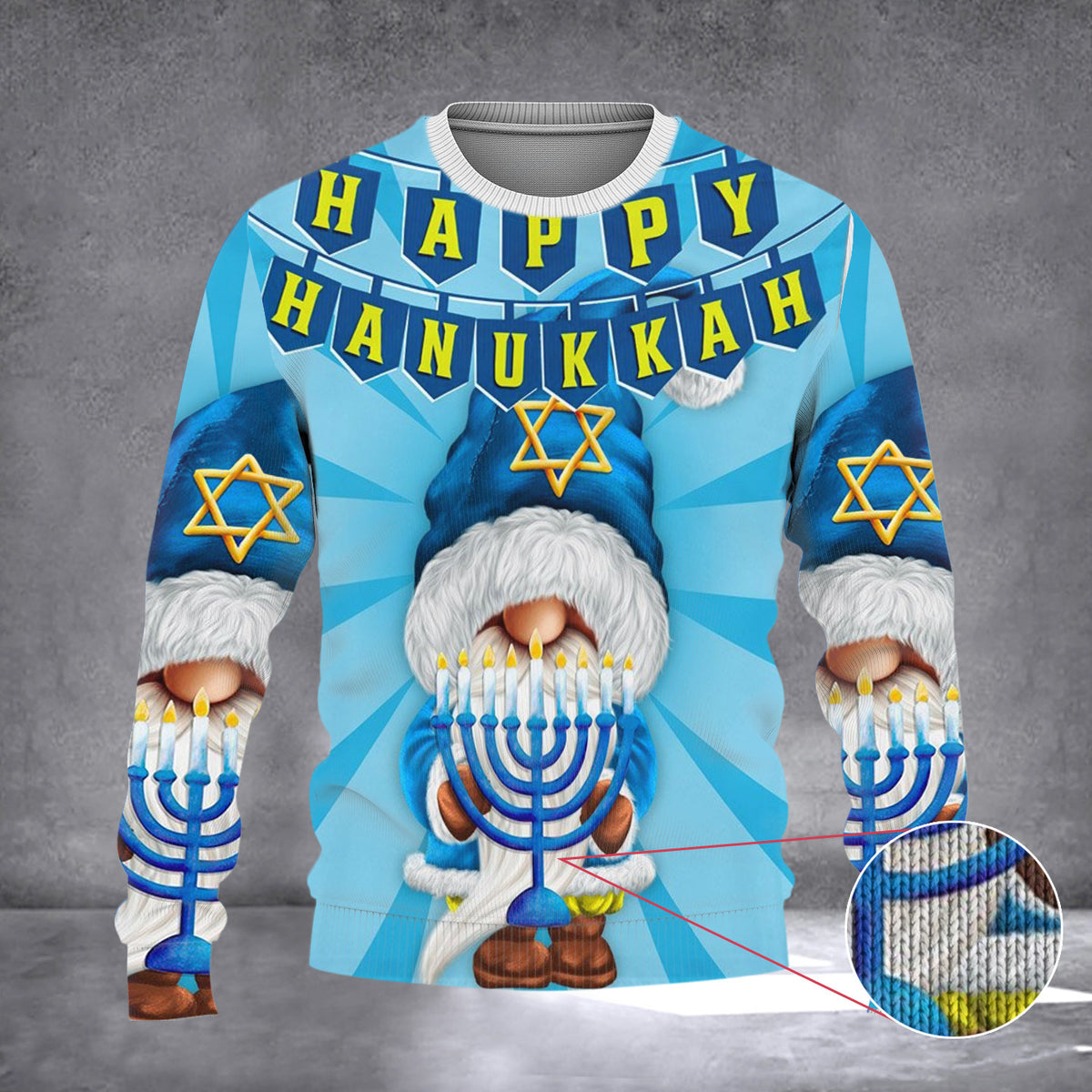 Gnome Hanukkah Christmas Sweater Ugly Hanukkah Sweater Gifts For Jewish Men Women - Zadago