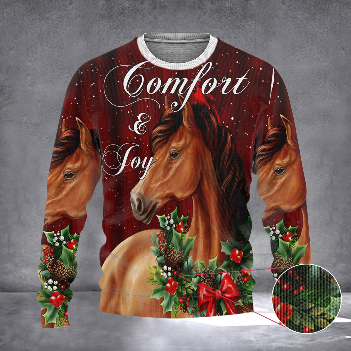 Horse Comfort And Joy Christmas Sweater Funny Ugly Xmas Sweaters Gifts For Horse Lovers - Zadago