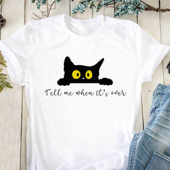 Black Cat Tell Me When It's Over Shirt Human Rights T-Shirt Gifts For Mother - Zadago