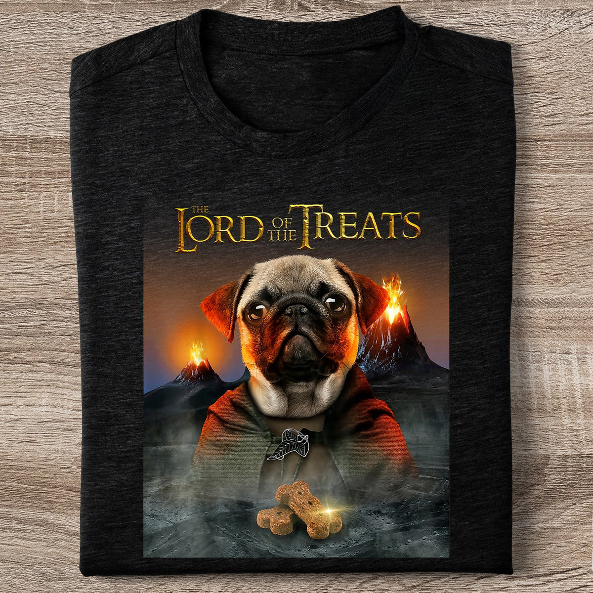 Pug The Lord Of The Treats T-Shirt Funny Dog Graphic Tee Gifts For Pug Lovers Owners - Zadago