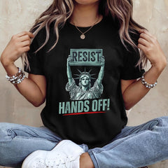 Statue Of Liberty Resist Hands Off Shirt Protest T-Shirt Gifts For Him Her - Zadago