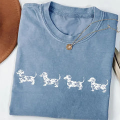 Dachshund Flower Floral Cute Wiener Sausage Doxie T-Shirt Dog Dachshund Gifts For Her - Zadago