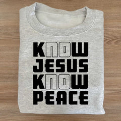 Know Jesus Know Peace T-Shirt No Jesus No Peace Faith Christian Father's Day Gifts - Zadago