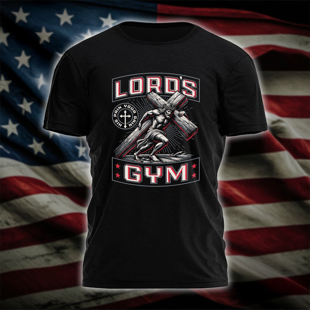Lord's Gym His Pain Your Gain T-Shirt Jesus Graphic Tee Faith Christian Shirts For Men - Zadago