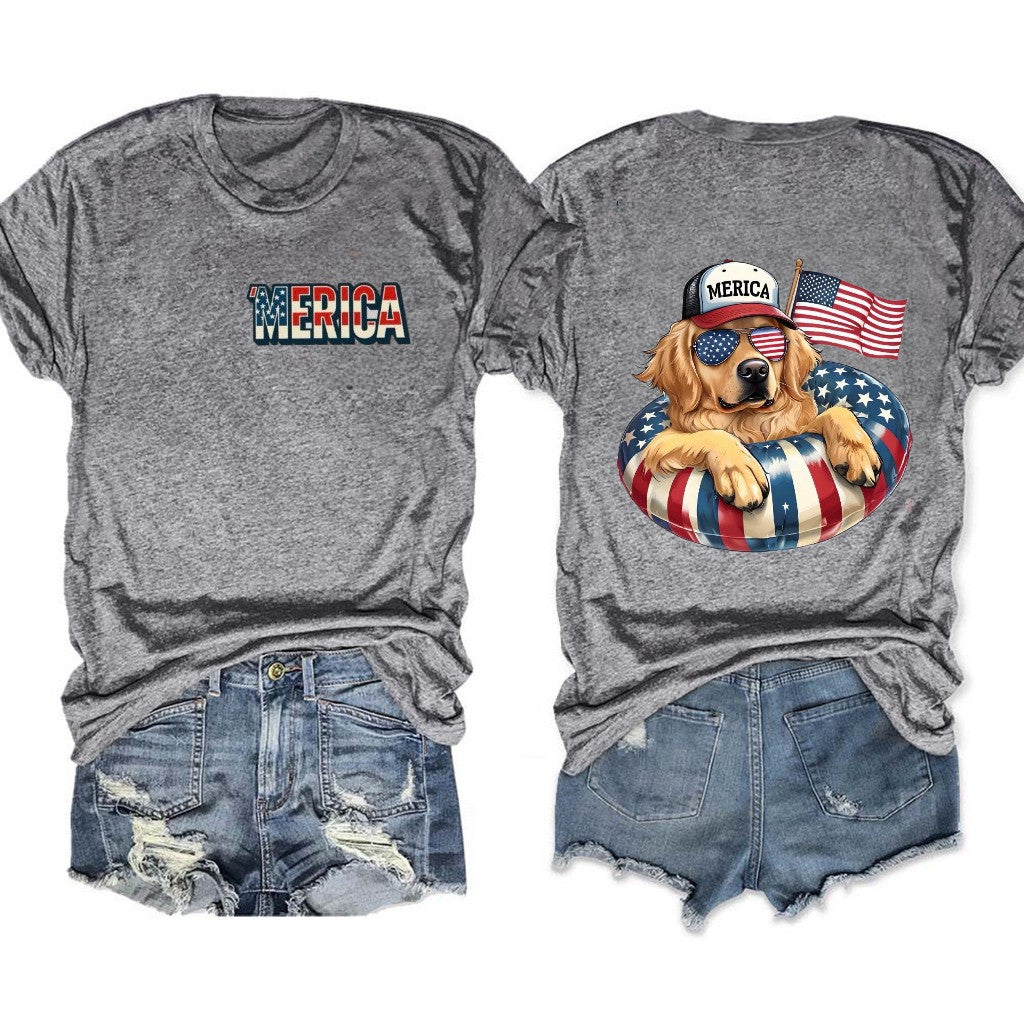 Merica Golden Retriever Women's T-Shirt Gifts For Dog Lovers - Zadago