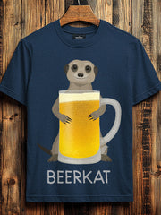 Beerkat A Meerkat A With A Beer Print T-Shirt Birthday Present For Husband - Zadago