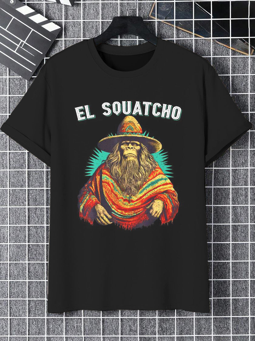 Hippie Gorilla Graphic Print T-Shirt Meaningful Gifts For Boyfriend - Zadago