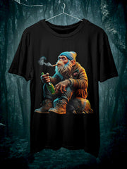 Monkey Smoking And Drinking Art Print T-Shirt Monkey Lovers Gifts - Zadago
