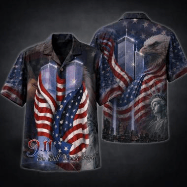 911 Never Forget 25th Anniversary Hawaiian Shirt We Will Never Forget Aloha Shirt Unique Gift