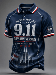 25th Anniversary Polo Shirt 911 Never Forget Shirt Unique Birthday Gift For Men