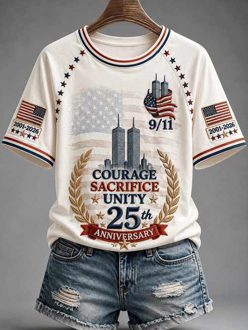 25th Anniversary T-Shirt Twin Towers American Clothing Unique Gift For Women